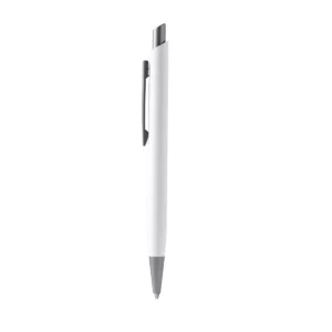 Bolígrafo de aluminio reciclado Stamina Tory 1671, blanco, vista frontal del bolígrafo