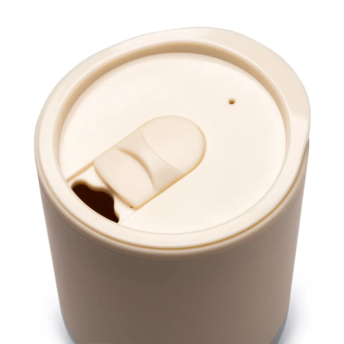 Vaso de doble pared Stamina Linde 1687 6 Vaso de doble pared Stamina Linde 1687, beige, detalle de la tapa dosificadora