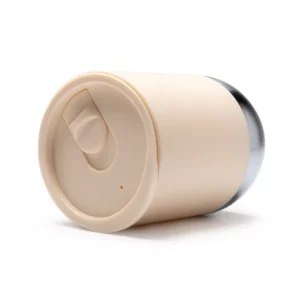 Vaso de doble pared Stamina Linde 1687, beige, vista del vaso cerrado tumbado