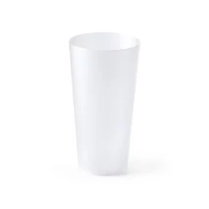 Pack de 10 vasos reutilizables Stamina Gaston 1694, transparente, vista superior del vaso en perspectiva