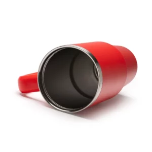 Taza térmica Stamina Kranston 1709, rojo, vista de la taza tumbada con la boca abierta