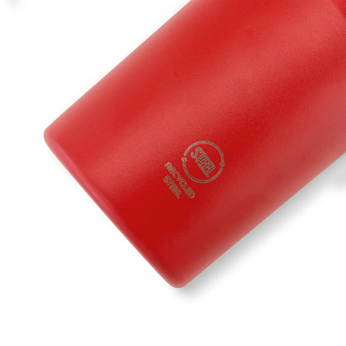 Taza térmica Stamina Kranston 1709 10 Taza térmica Stamina Kranston 1709, rojo, detalle de la marca de acero reciclado en el cuerpo