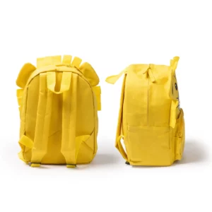 Mochila infantil Stamina Bingo 1710, amarillo, vistas posterior y lateral de la mochila