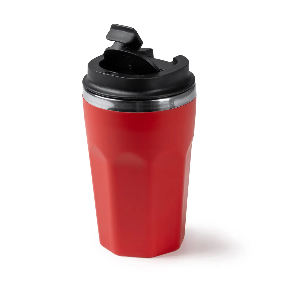 Vaso de doble pared Stamina Salmer 1726 6 Vaso de doble pared Stamina Salmer 1726, rojo, vista del vaso con el tapón individual levantado