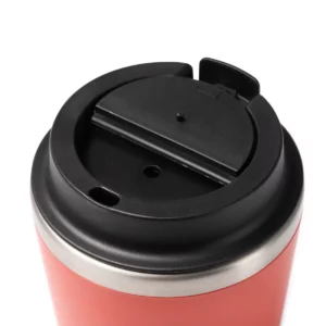 Vaso de doble pared Stamina Horan 1728, rojo, detalle superior de la tapa