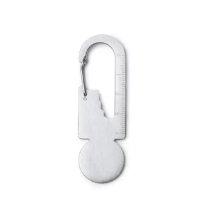 Llavero multiherramienta Stamina Blaney 1729, plata, vista frontal del llavero