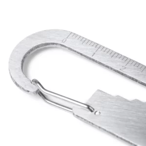 Llavero multiherramienta Stamina Blaney 1729, plata, detalle del llavero