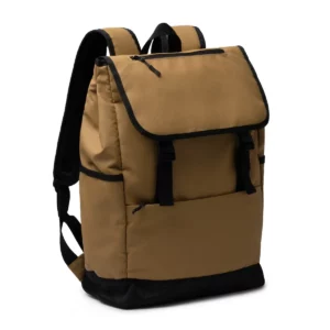 Mochila con solapa Stamina Trois 1743, marrón, vista de la mochila en perspectiva
