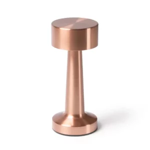 Lámpara LED táctil Stamina Reiki 1746, rosa dorado, vista de la lámpara en perspectiva