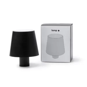 Lámpara LED para botellas Stamina Tomson 1747, negro, vista de la lámpara junto a la caja