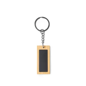 Llavero de bambú Stamina Kraus 1750, diseño rectangular, vista frontal del llavero