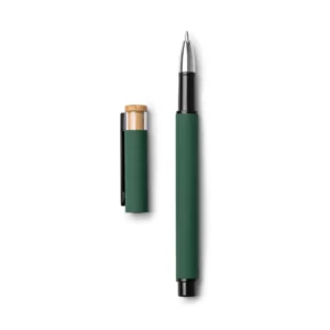 Roller de aluminio reciclado Stamina Lindberg 1767, verde oscuro, vista del roller abierto con la tapa al lado