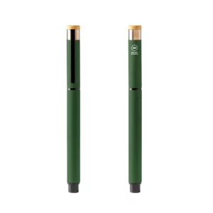 Roller de aluminio reciclado Stamina Lindberg 1767, verde oscuro, vista frontal y posterior del mismo modelo