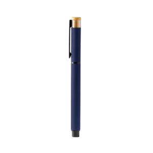 Roller de aluminio reciclado Stamina Lindberg 1767, marino, vista frontal del bolígrafo