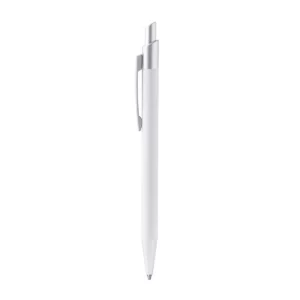 Bolígrafo de aluminio reciclado Stamina Reclus 1769, blanco, vista frontal del bolígrafo
