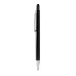 Bolígrafo con puntero Stamina Garet 1770, negro, vista frontal del bolígrafo