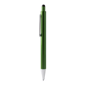 Bolígrafo con puntero Stamina Garet 1770, verde helecho, vista frontal del bolígrafo