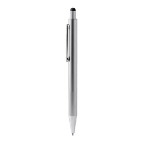 Bolígrafo con puntero Stamina Garet 1770, plata, vista frontal del bolígrafo