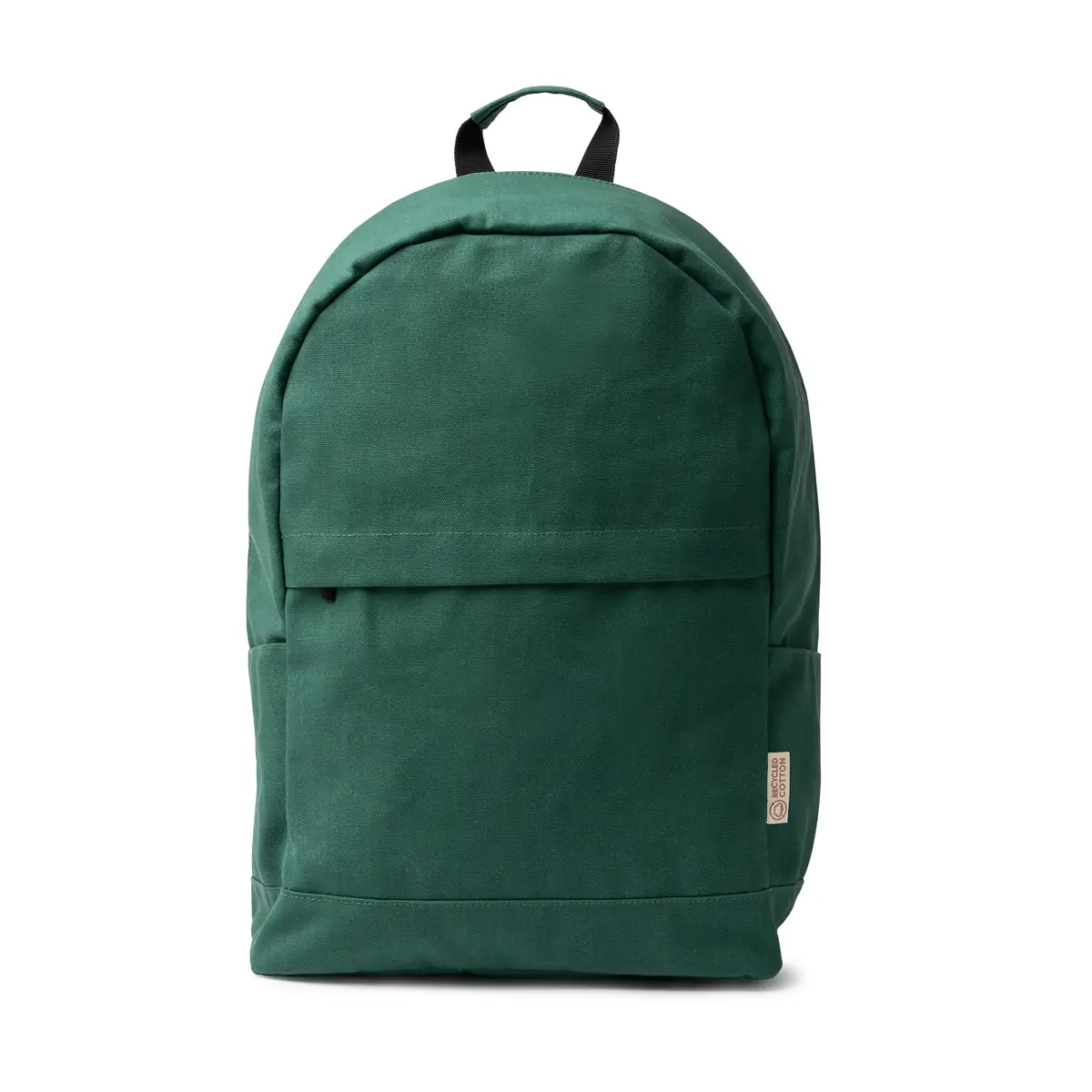 Mochila de algodón reciclado Stamina Sumit 1781 4 Mochila de algodón reciclado Stamina Sumit 1781, verde oscuro, vista frontal de la mochila