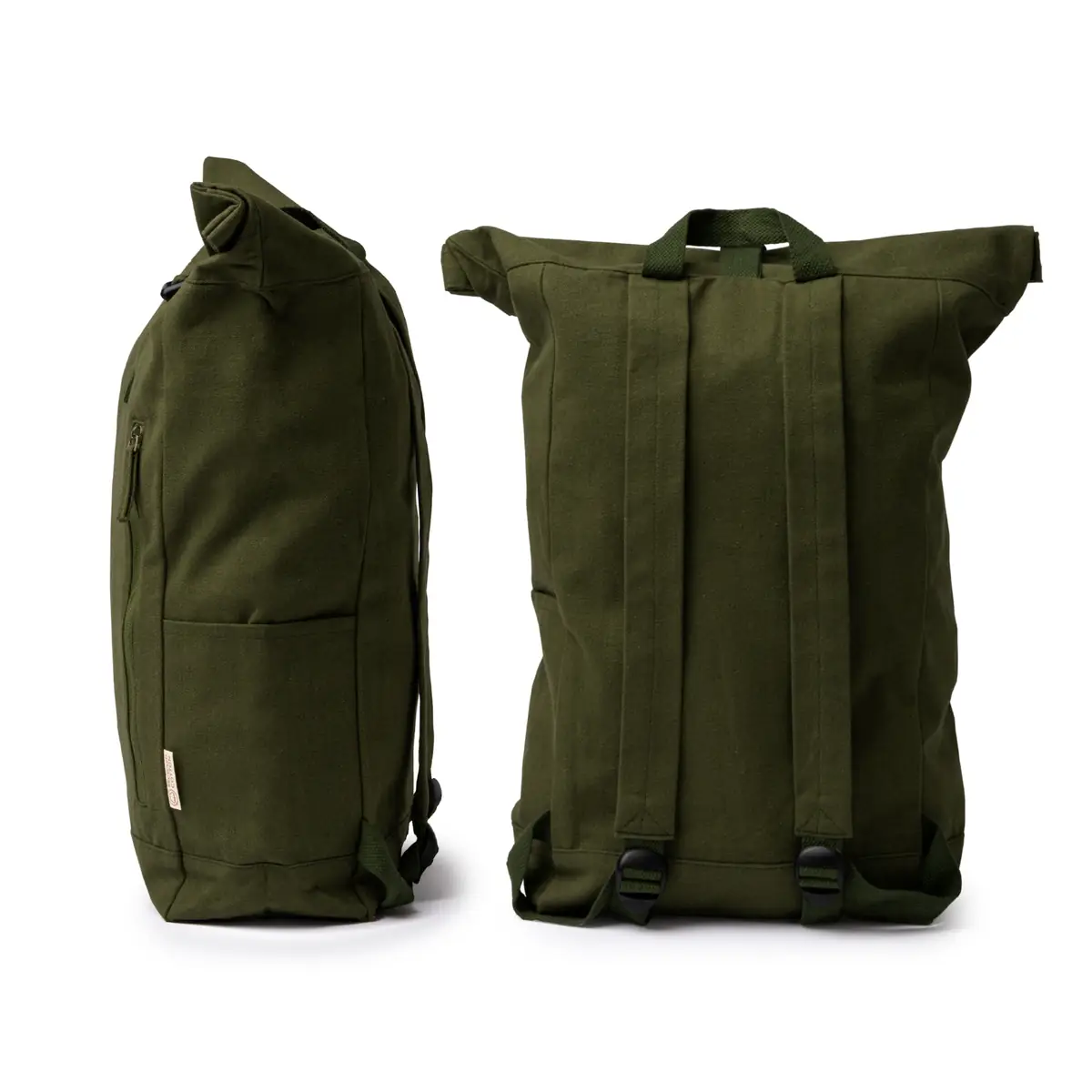 Mochila extensible Stamina Teko 1782 8 Mochila extensible Stamina Teko 1782, verde oscuro, vistas lateral y posterior de la mochila