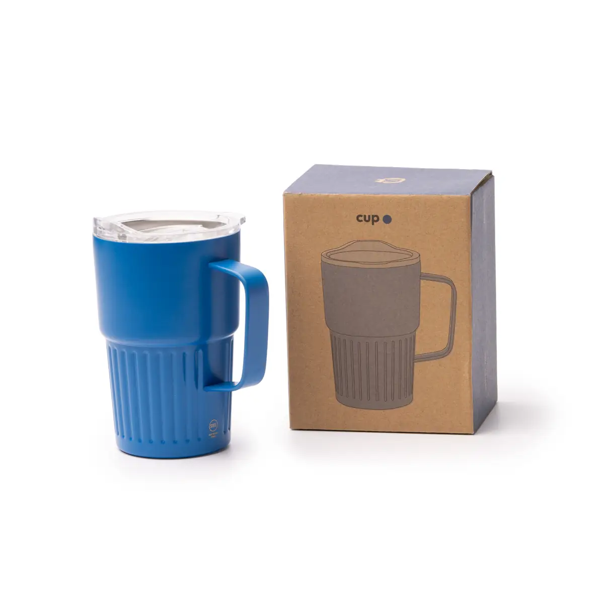 Taza térmica Stamina Nubex 1794 10 Taza térmica Stamina Nubex 1794, royal, vista de la taza junto a su caja de diseño