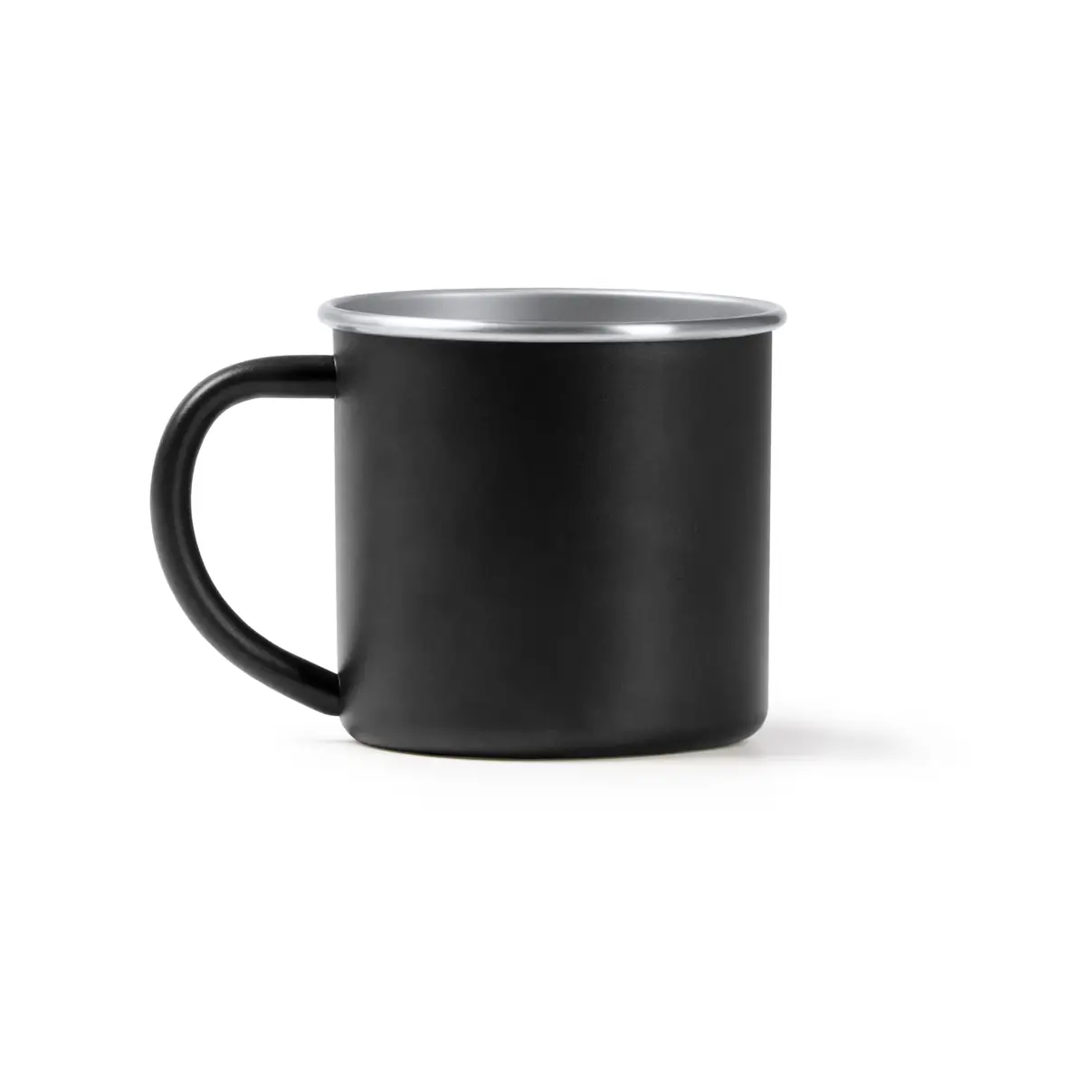 Taza de acero reciclado Stamina Dunas 1798 4 Taza de acero reciclado Stamina Dunas 1798, negro, vista frontal del producto