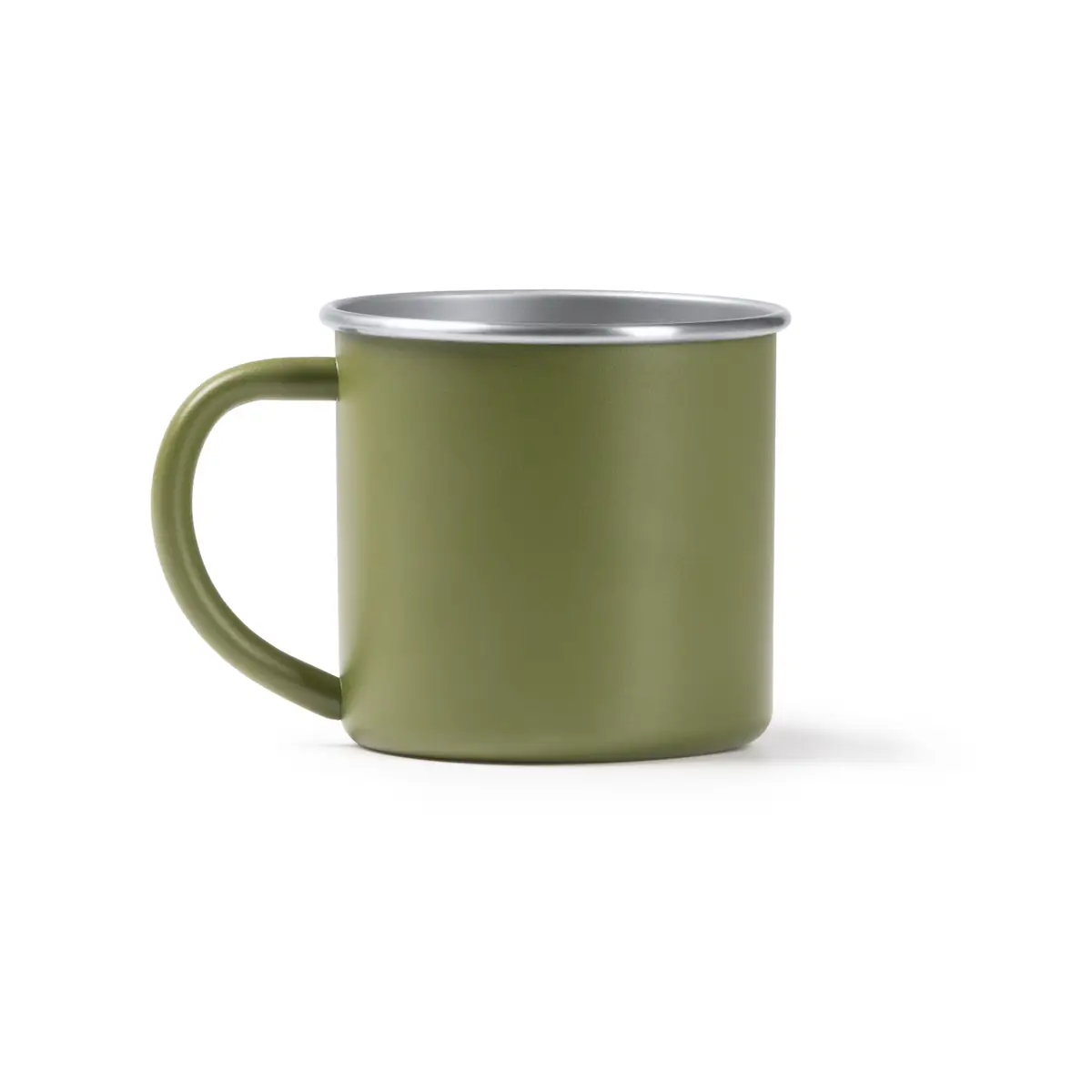 Taza de acero reciclado Stamina Dunas 1798 5 Taza de acero reciclado Stamina Dunas 1798, verde oscuro, vista frontal del producto