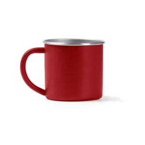 Taza de acero reciclado Stamina Dunas 1798, rojo, vista frontal del producto