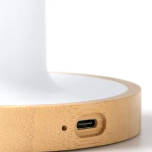 Lámpara altavoz Stamina Tremens 1801, gris vigoré, detalle del conector de carga