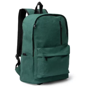 Mochila de algodón reciclado Stamina Hudson 1807, verde oscuro, vista de la mochila en perspectiva
