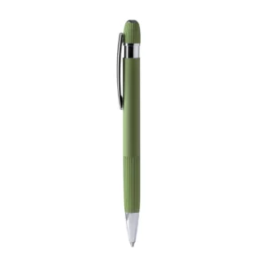 Bolígrafo de aluminio reciclado Stamina Endrik 1816, verde salvia, vista frontal del bolígrafo
