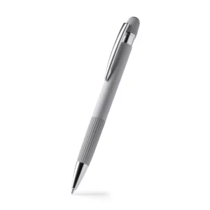 Bolígrafo de aluminio reciclado Stamina Endrik 1816, gris, vista del bolígrafo en perspectiva