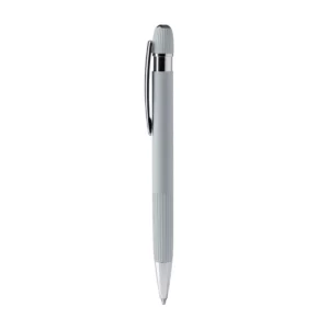 Bolígrafo de aluminio reciclado Stamina Endrik 1816, gris, vista frontal del bolígrafo