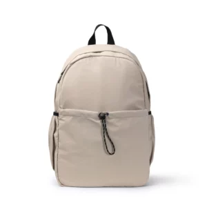 Mochila de nylon Stamina Lugo 1836, beige, vista frontal de la mochila