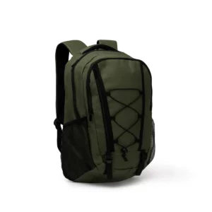 Mochila de doble compartimento Stamina Donker 1838, verde oscuro, vista de la mochila en perspectiva