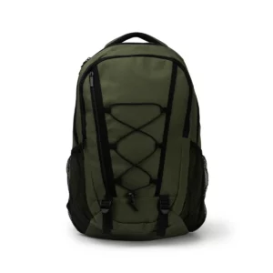 Mochila de doble compartimento Stamina Donker 1838, verde oscuro, vista frontal de la mochila