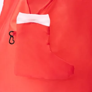 Bolsa plegable navideña Stamina Weland 1842, rojo, detalle del calcetín y el mosquetón