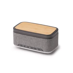 Altavoz despertador Stamina Mornix 1845, gris vigoré, vista de tres cuartos