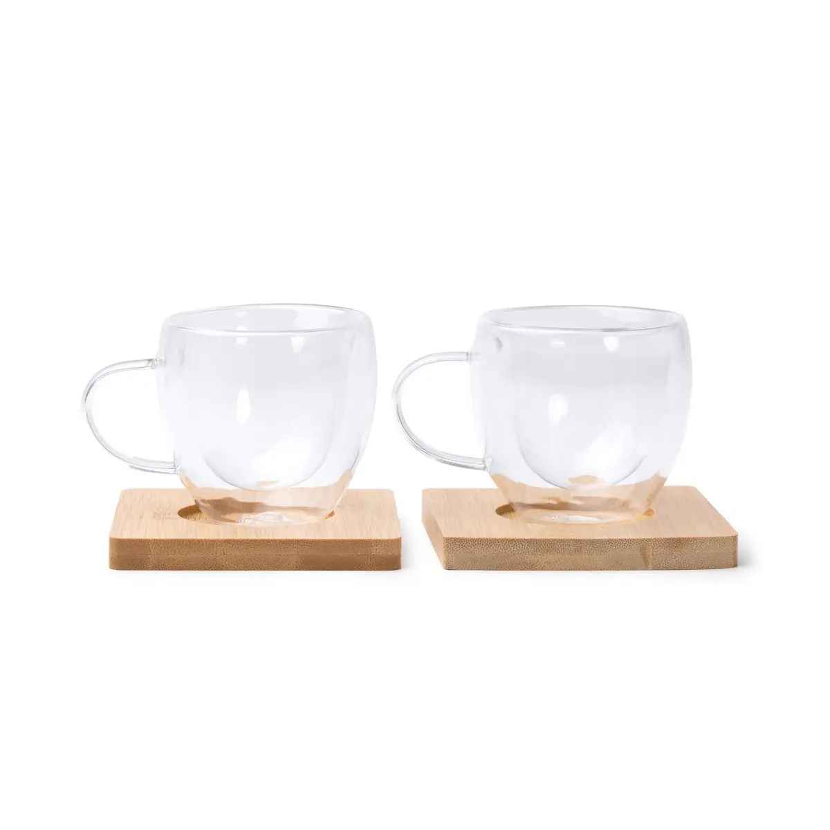 Set 2 tazas con posavasos Stamina Robus 1849 1 Set 2 tazas con posavasos Stamina Robus 1849, transparente, vista frontal del producto
