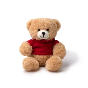 Pack de 10 peluches Stamina Jazz 1853, sudadera en rojo, vista frontal del peluche