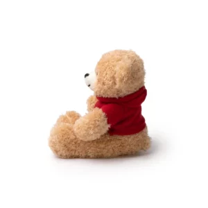 Pack de 10 peluches Stamina Jazz 1853, sudadera en rojo, vista posterior del peluche con sudadera roja