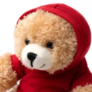 Pack de 10 peluches Stamina Jazz 1853, sudadera en rojo, detalle del rostro y la capucha roja