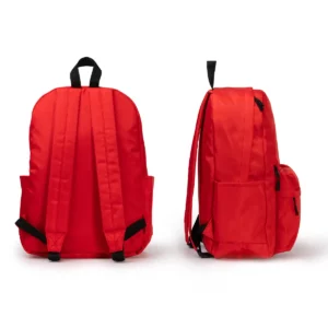 Mochila de nylon reciclado Stamina Tomin 1868, rojo, vistas posterior y lateral de la mochila