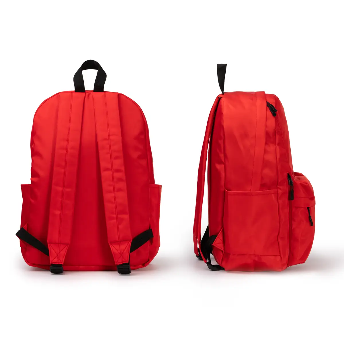 Mochila de nylon reciclado Stamina Tomin 1868 9 Mochila de nylon reciclado Stamina Tomin 1868, rojo, vistas posterior y lateral de la mochila