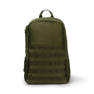 Mochila de RPET Stamina Bufalo 1870, verde oscuro, vista frontal de la mochila