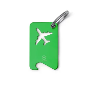 Llavero abridor avión Stamina Flapik 1876, verde helecho, vista frontal del modelo