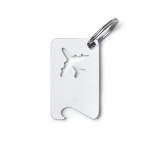 Llavero abridor avión Stamina Flapik 1876, plata, vista frontal del modelo