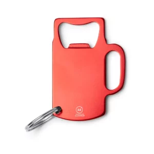 Llavero abridor jarra Stamina Artois 1878, rojo, vista frontal del llavero