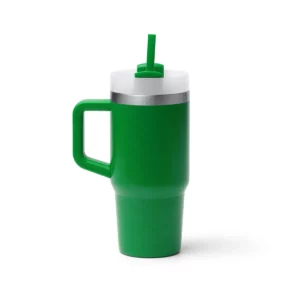 Taza térmica Stamina Gotex 1881, verde helecho, vista frontal del producto