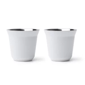 Set 2 vasos de café Stamina Boluto 1886, blanco, vista frontal del producto